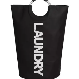 Large Laundry Basket with Padded Handle, Foldable Multi-Purpose Storage Bin for Bathroom, Laundry Room, Balcony, Dormitory Use, Collapsible Laundry Hamper