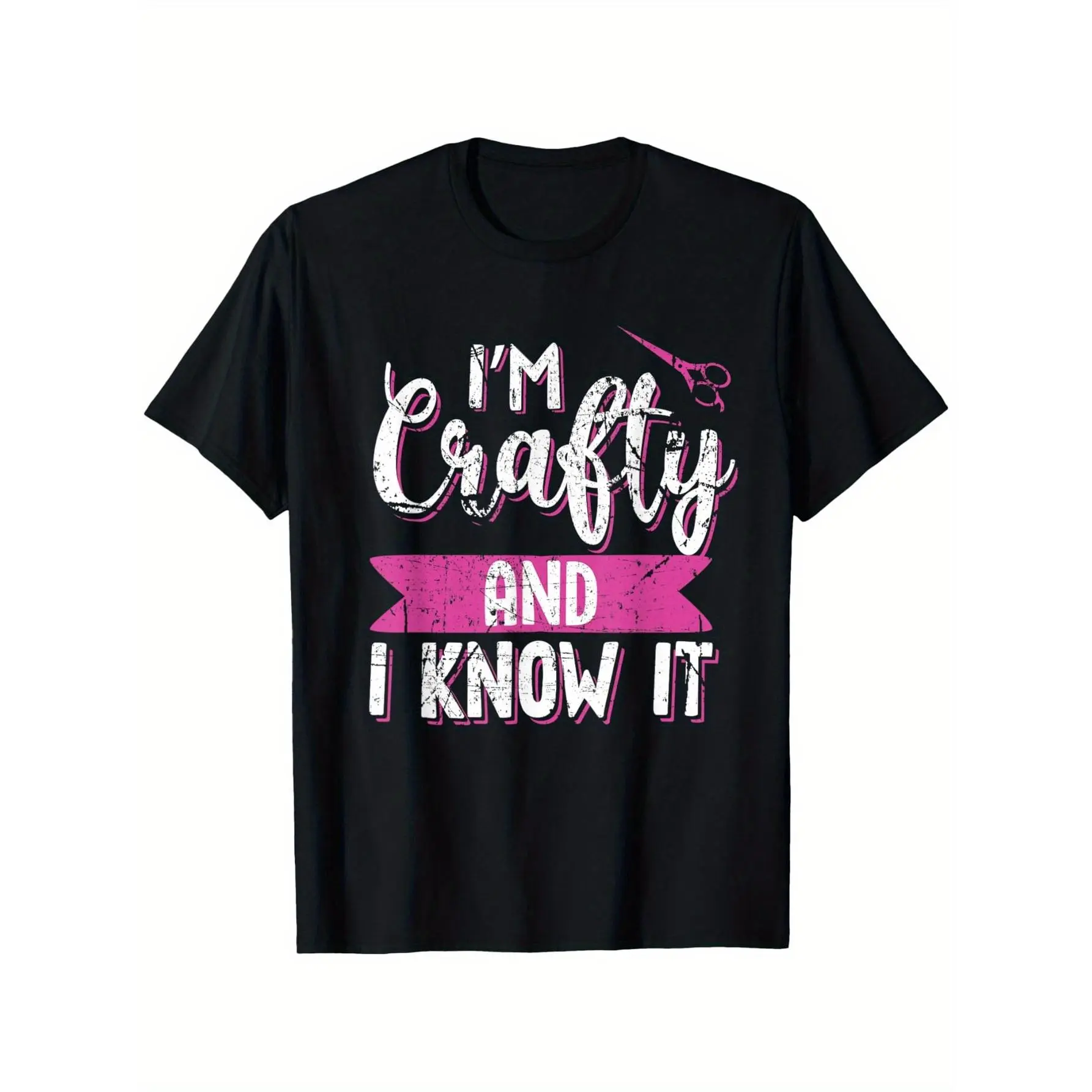 [100% Cotton] 100% Cotton Funny Crafters Quote I'm Crafty and I Know It Crafting Gift T-Shirt, Suitable for All Men and Women Outdoor Short-sleeved T-shirts in All Seasons, Ready to Wear 100% Cotton, S-XXXL