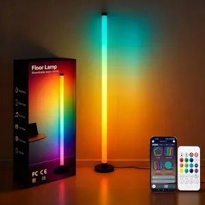 LED Corner Floor Lamp, Multifunctional Ambient Lights with APP and Remote Control, Rgbw Color Changing, Music Sync, Timer Setting, Living Room Bedroom Game Room Light