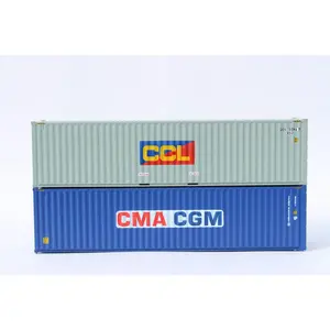 Jacksonville Terminal Company 405801 CCL & CMA CGM MIX PACK 40' HIGH CUBE containers with Magnetic system, Corrugated-side. JTC# 405801, N Scale