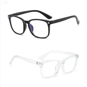 Blue Light Blocking Eyeglasses, Square Frame Non-Prescription Glasses, Clear Lens Decorative Eyewear for Men & Women, Office & Gaming Use