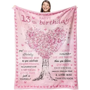 13 Year Old Girl Gifts for Birthday Blanket 50" x 60", 13th Birthday Decorations for Girls, Presents for 13 Year Old Girl, 13th Birthday Gifts for Girls