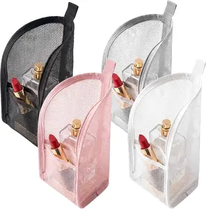 Standing Toiletry Bag, Foldable Clear Hanging Travel Cosmetic Bag, Large Capacity Waterproof EVA Organizer for Toothbrush & Toiletries