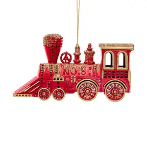 Red And Gold No. 9 Train Ornament