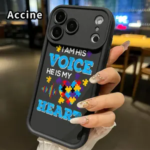Autism Pattern TPU Phone Case for iPhone 17 Pro Max 16 15 14 Plus 13 12 Mini 11 XR X XS Air E Shockproof Non Slip Military-Grade Protection Silicone Cover Smartphone Casing