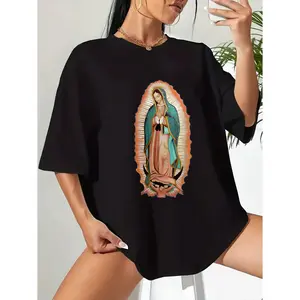 divine our lady of guadalupe prayer halo cotton t-shirt