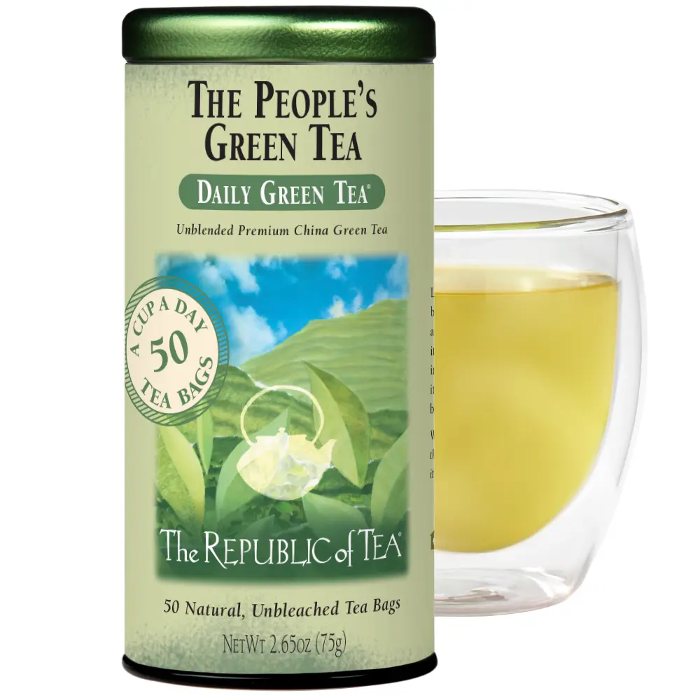 The Republic of Tea - The Peoples Green Tea, 50 Tea Bags, Tin | Gourmet Tea | Caffeinated