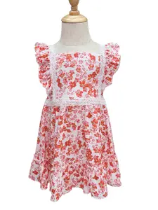 Red Orange Flower Dress
