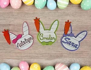 Custom Easter Basket Name Tag, Personalized Easter Gift, Easter Gift with name engraved, Childrens Easter Gift, Custom name Easter Bunny