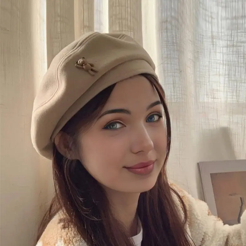 Unisex Painter Beret for Students, Solid Color Chic Face-Framing Winter Hat - Cozy, Fitted & Machine Washable, Beanie Fitted, Cozy Beanie, Chic Touch, Face-Framing Design