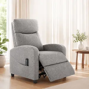 Massage Recliner Chair with Lumbar Support, Ergonomic Adjustable Single Sofa, Padded Seat & Backrest, Footrest, Reclining Sofa with Remote Control, Modern Living Room, Home, Office Gray