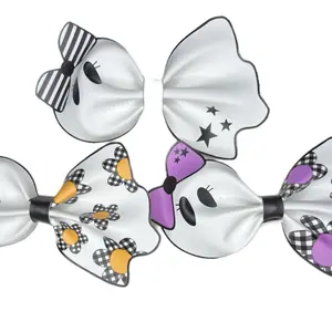 Ghost Bow | Gingham Flower Alligator Clip Bow | Handmade Bow