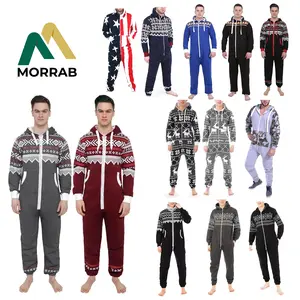 MORRAB Unisex Aztec Onesie for Men | Hooded Christmas One-Piece Pajamas