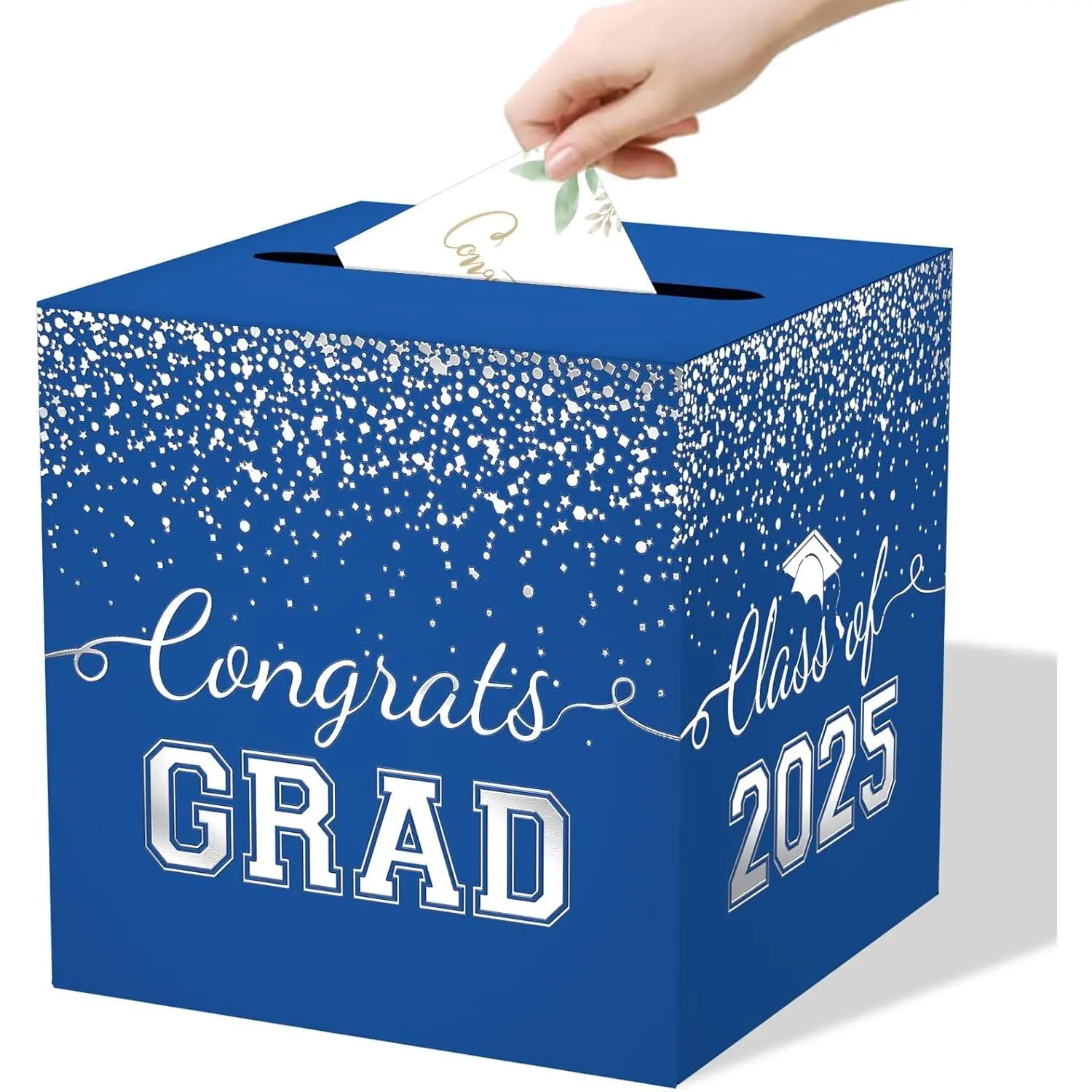 Graduation Card Box, 2025 Graduation Party Decorations, Foldable Card Boxes & Card Boxes Holder, Blue & Foil Design for Grad Parties - TikTok Shop Graduation Card Box, 2025 Graduation Party Decorations, Foldable Card Boxes & Card Boxes Holder, Blue & Foil Design for Grad Parties - TikTok Shop