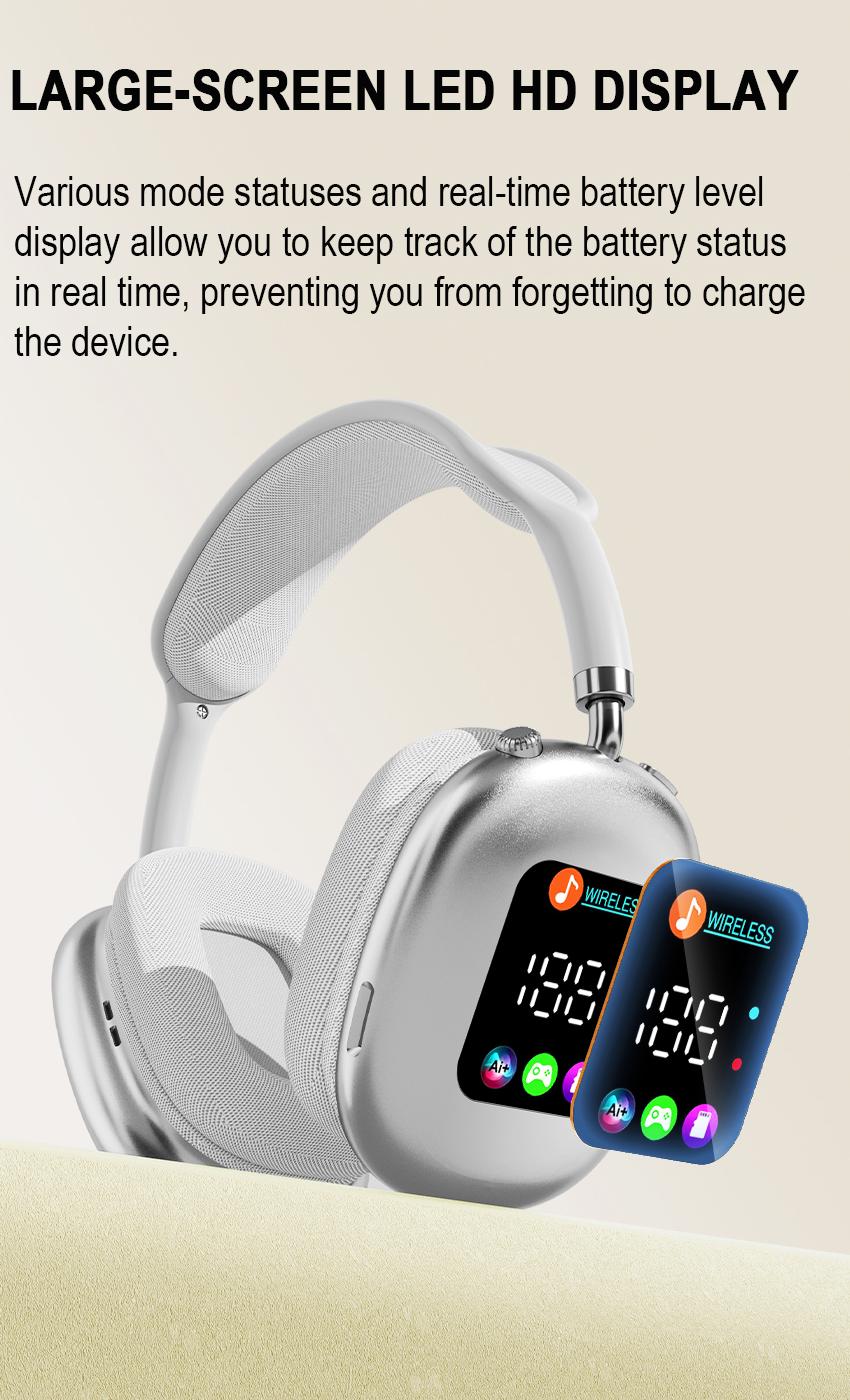 Wireless Bluetooth Over-Ear Headphones (with RGB Lighting & SD Card Support) — Deep Bass Hi-Fi Stereo, Comfortable Fit, The Perfect Gift for Your Boyfriend