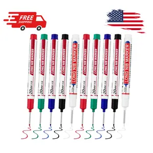 10 PCS Long Head Deep Hole Marker Pens,20mm Long Nib Marker