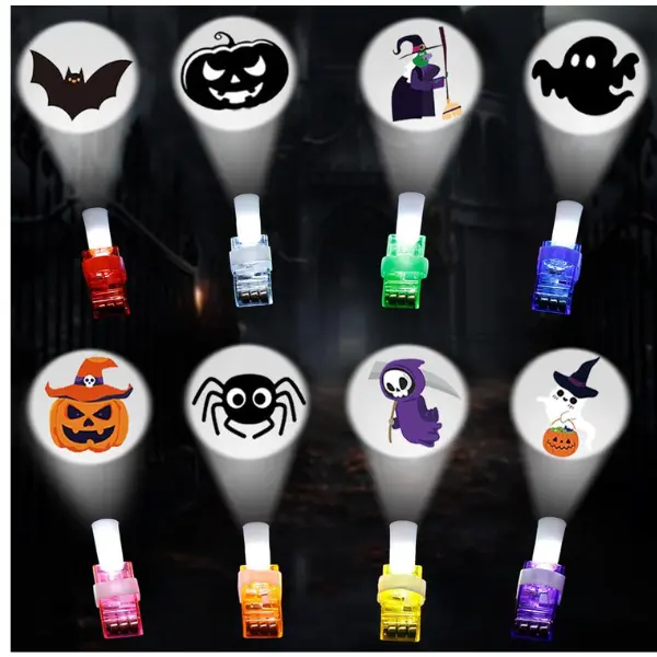 16 Pack Halloween LED Finger Lights, Glow in The Dark Rings, Fun Halloween Party Favors, Trick or Treat Toys, Classroom Prizes & Kids Halloween Gifts