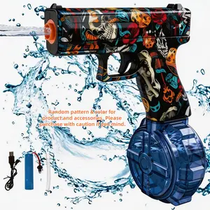 Cool Graffiti Electric Water Blaster, Large Capacity Auto Spray, Unisex Outdoor Toy, Pool Beach Backyard Summer Games, Electricwaterblaster