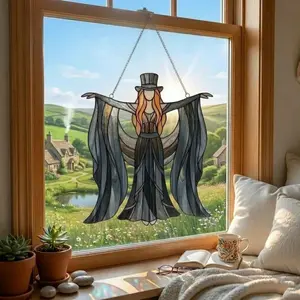 Stevie Nicks Dancing Window Hanging Acrylic Suncatcher – Vintage Witchy Aesthetic Window Hanging, Colorful Light Catcher, Music Home Décor, Gift For Fans