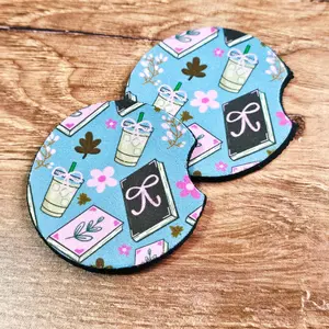 Books and Coffee Car Coaster - Set of 2