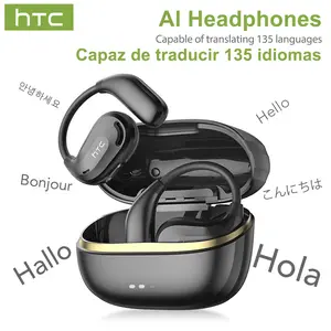 HTC NE18 AI Translation Bluetooth 6.0 Earphones With APP OWS Wireless Earbuds Stereo Support 135 Languages Real Time Bluetooth Translation IPX5 Waterproof Sports Headphones  Built-in Microphone