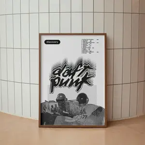 Daft Punk Poster, Music Wall Art, Band Cover Graphic, EDM Poster, Cyberpunk Poster, Art Print,