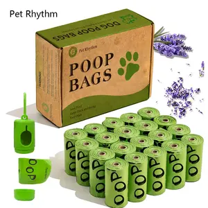 Epi Biodegradable Pet Waste Bags, Thickened Eco-Friendly Material, Lavender Scented, Includes Dispenser, Portable Outdoor Small Pets Poop Bag Set