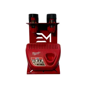 Heavy-Duty Charger & Battery Mount – Compatible with Milwaukee 12V