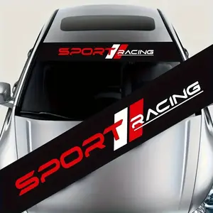 Sport Racing Letter Pattern Car Front Windshield Sticker, Car Body Scratches Masking Sticker, Waterproof UV Resistant Durable Car Sticker, Universal Car Sticker