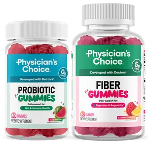 Physician's Choice Gut Gummy Bundle: Gut & Immune Health for Adults with Prebiotic Fiber & Probiotic Gummies - No Sugar Added