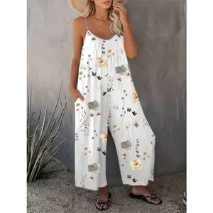 Comfortable Loose Jumpsuit, Perfect Vacation Selection, Just Right Pocket Design, U Neck Ruched Fit, Precise Tailoring