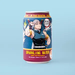 AnyYums Demon Slayer Sparkling Water with real juice 330ml - Peach Flavor