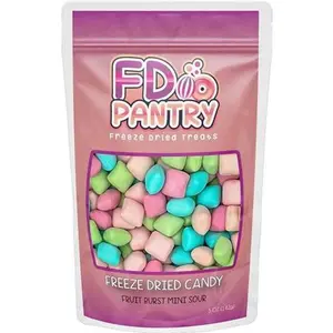 Freeze Dried Fruit Bursts Candy - Mini Sour l Hard Candy Mix 5oz Treat Snack Gift Bag Cherry, Strawberry, Blue Raspberry, Watermelon Freeze-Dried Candies