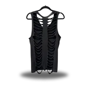 ROAD RASH BLACK TANK TOP 2.0 - Halterneck Sleeveless Unisex 100% Ring-spun Cotton Custom Cuts Elegant Chic Style
