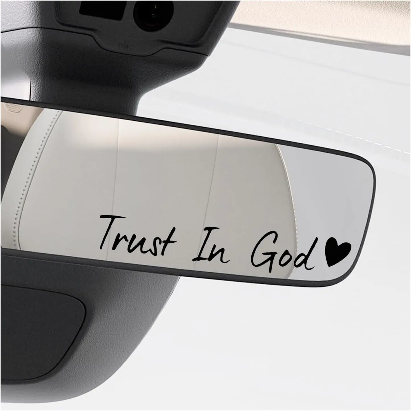 4 count Trust in God Rearview Mirror Sticker, Christian  Stickers Self Affirmations Vanity Mirror Decal, Auto Window Vinyl  Cute Religious Affirmation Decor for Women (Black)