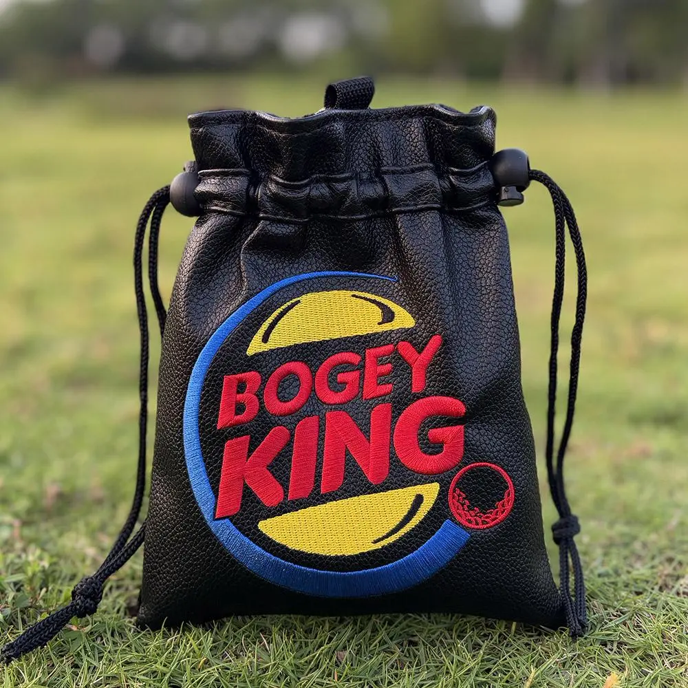 Bogey King Golf Valuables Pouch with Drawstring Closure, Portable Golf Ball Handbag for Men, Perfect Gift for Golfer Dads & Husbands, Golf Accessories, Golf Gift Accessory