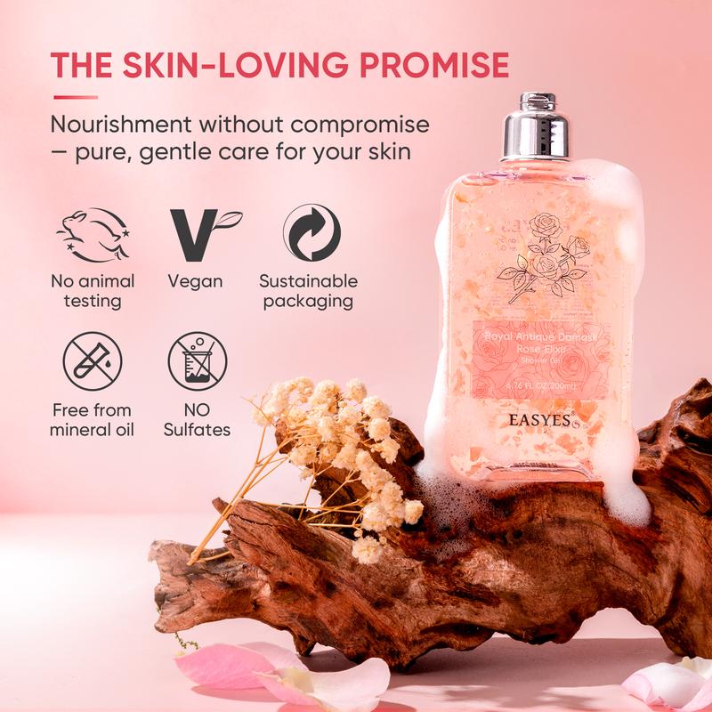 【K】Easyes Rose Essence Native Body Wash - for Dry Sensitive Skin 3X repair Deep Instant relief of dryness and itching Red rose fragrance Moisture Soft Skin vegan no animal testing The best choice for gifts