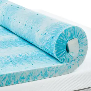 3 Inch Queen Memory Foam Mattress Topper, Cooling Gel Infused Mattress Pad, Ventilated Bed Topper for Pressure Relief, Made with CertiPUR-US® Certified Foam, Blue