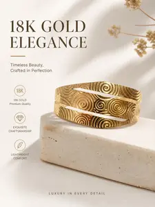 18k Minimalist Spiral Pattern Open Bracelet, Lightweight Luxury Daily Accessory, Perfect for Photoshoots, Essential Jewelry Piece