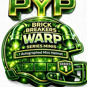WARP LEVEL BRICK BREAKER SERIES SIGNED MINI HELMET SPOT - PYP - OR SPORTS TRADING CARD
