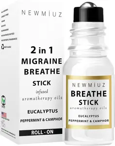Breathe Easy Roll-On | Peppermint & Eucalyptus Essential Oil Blend | Sinus & Congestion Relief | Natural Aromatherapy Roller Stick