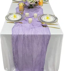 EHLDekol Cheesecloth Gauze Table Runner,Wedding Decor Arch Draping,Gauze Event Centerpiece Runner, Bridal Shower Runner boho  table  decor fabric  table  cloth crinkled  table  runner table  runners  for  event kitchen  runner