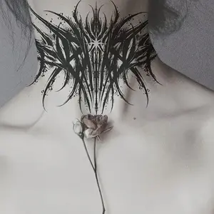 Dark Gothic Waterproof Long-Lasting Tattoo Sticker, Suitable for Both Men and Women, Semi-Permanent Nightclub Decoration Stickers