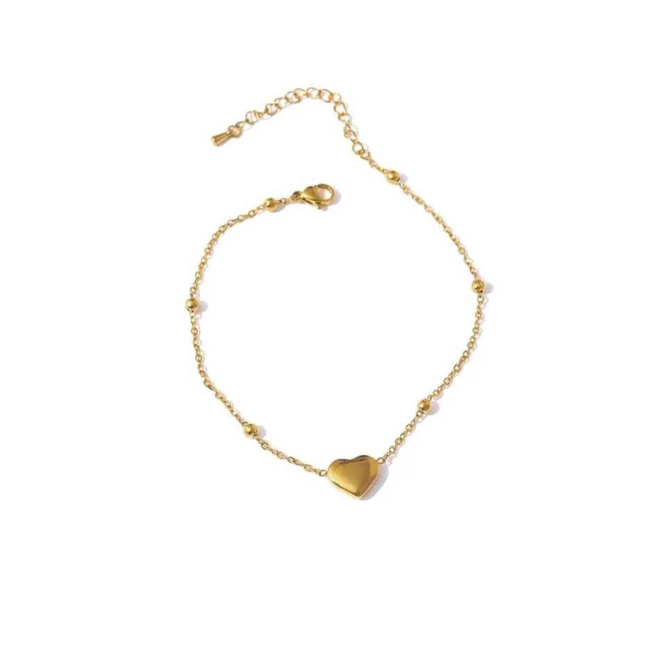 Belle Ami Heart Beaded Dainty Anklet Belle Ami Heart Beaded Dainty Anklet