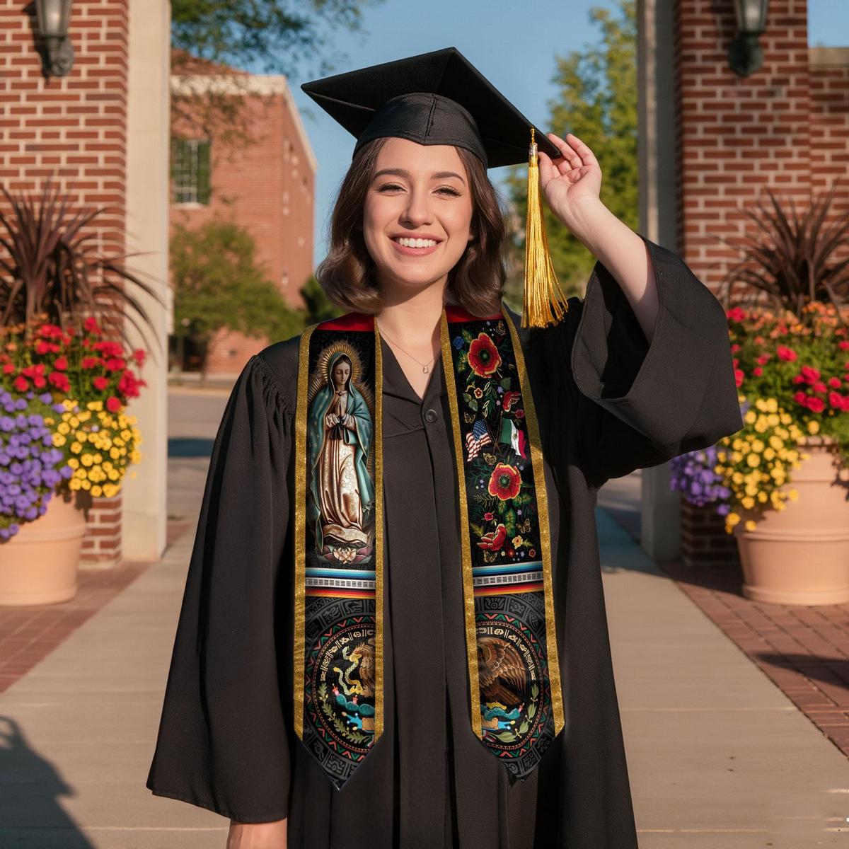 Mexico Graduation Stole 2026 – Mexican Graduation Sash, Class of 2026 V Shape National Country Flag Sash