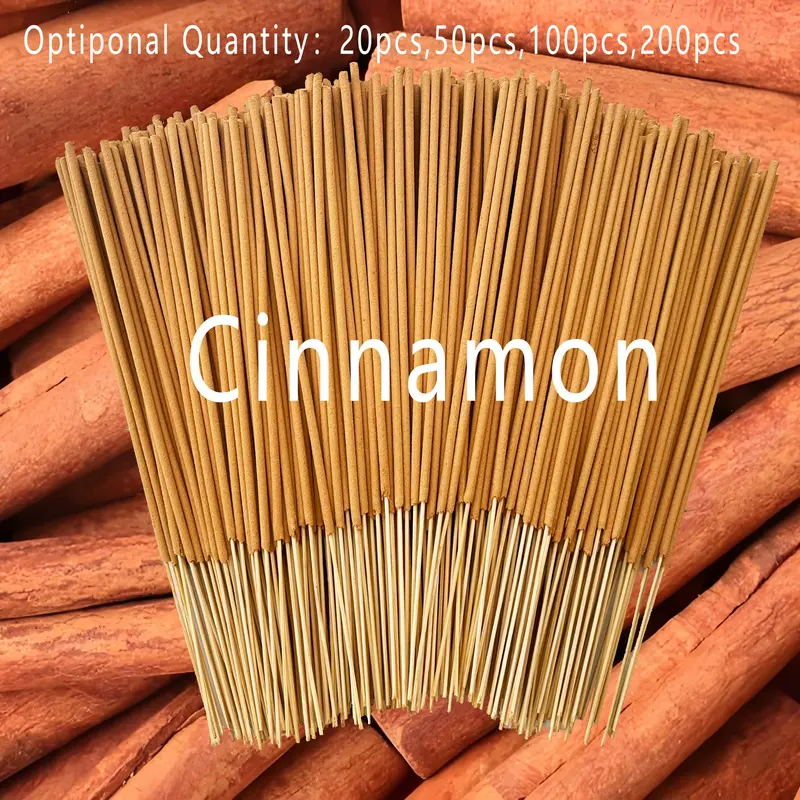 20/50/100/200pcs Cinnamon Scented Incense Sticks, Aroma Stick, 22cm Long-Lasting Fragrance, 45min Burn Time, Ideal for Home Decor, Relaxing Mood Booster, Household Fragrance, Room Fragrance, Home Fragrances