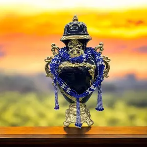 Mazo Yemaya White & Blue Beads Orisha Santeria Ritualistic Plastic Beads for Santeria Ceremonies and Prayers 23-42 Inches Length Spiritual Practice Tools Decor Religious