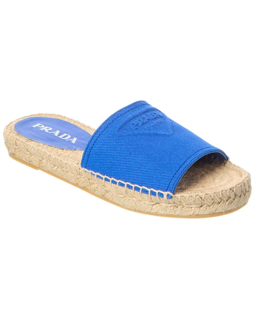 Prada Logo Jute Slide