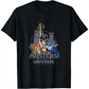 Masters of the Universe Team T-Shirt – Official 80s Retro Graphic Tee | Vintage He-Man Cartoon Fan Merch for Men