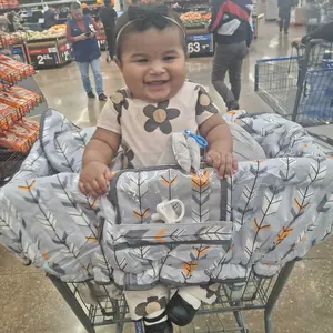 Shopping Cart Cover for baby, High Chair Cover for Boy Girl, Infant Grocery Cart Cushion with removable seat Positioner and Cellphone Holder